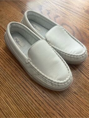 My Slippers brand beach beige Leather Slip-On Slippers